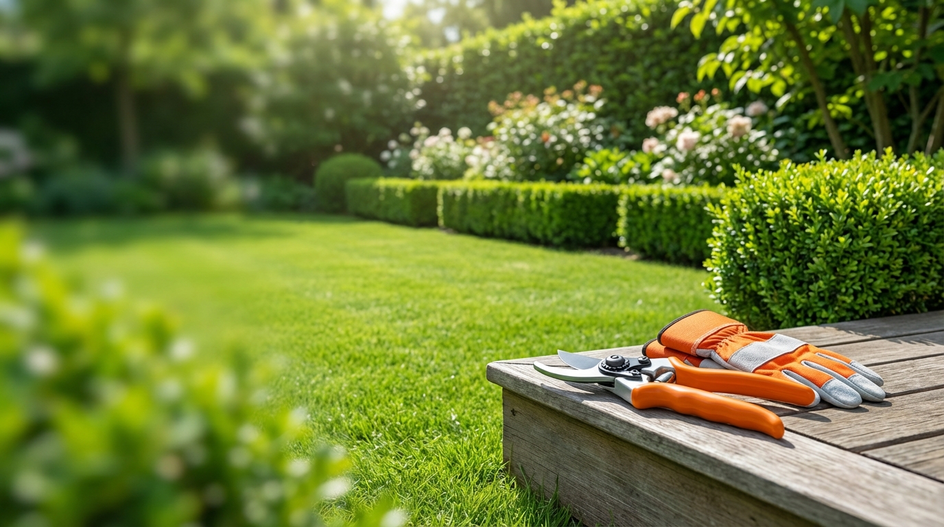 Gartenarbeit und Gartenpflege in Landshut und München - Rasen mähen und Hecken schneiden